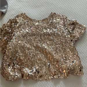 Sequin open back top